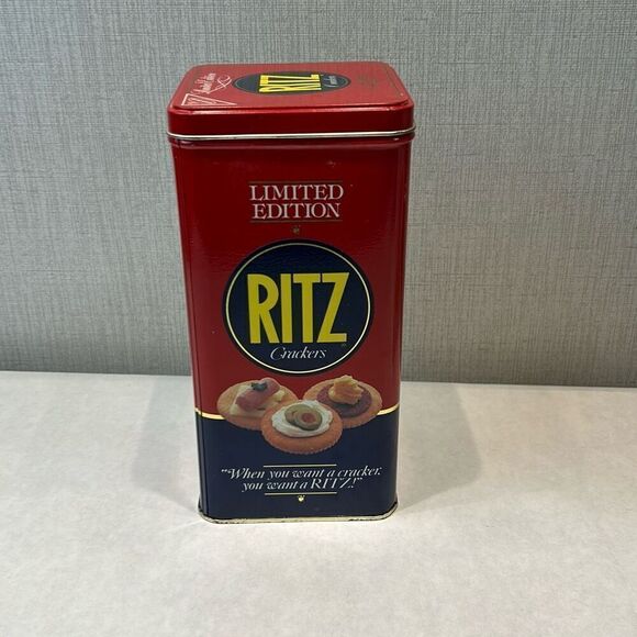 Vintage Ritz Cracker Tin Can Canister Metal - Picture 3 of 10